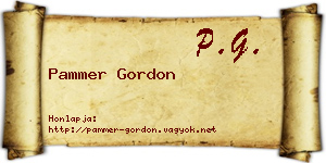 Pammer Gordon névjegykártya